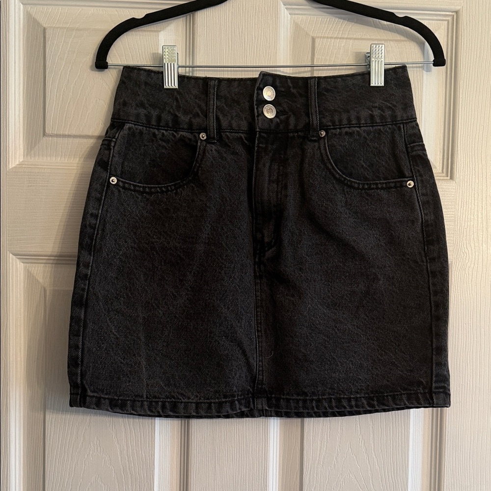 Forever 21 Black Denim Mini Skirt